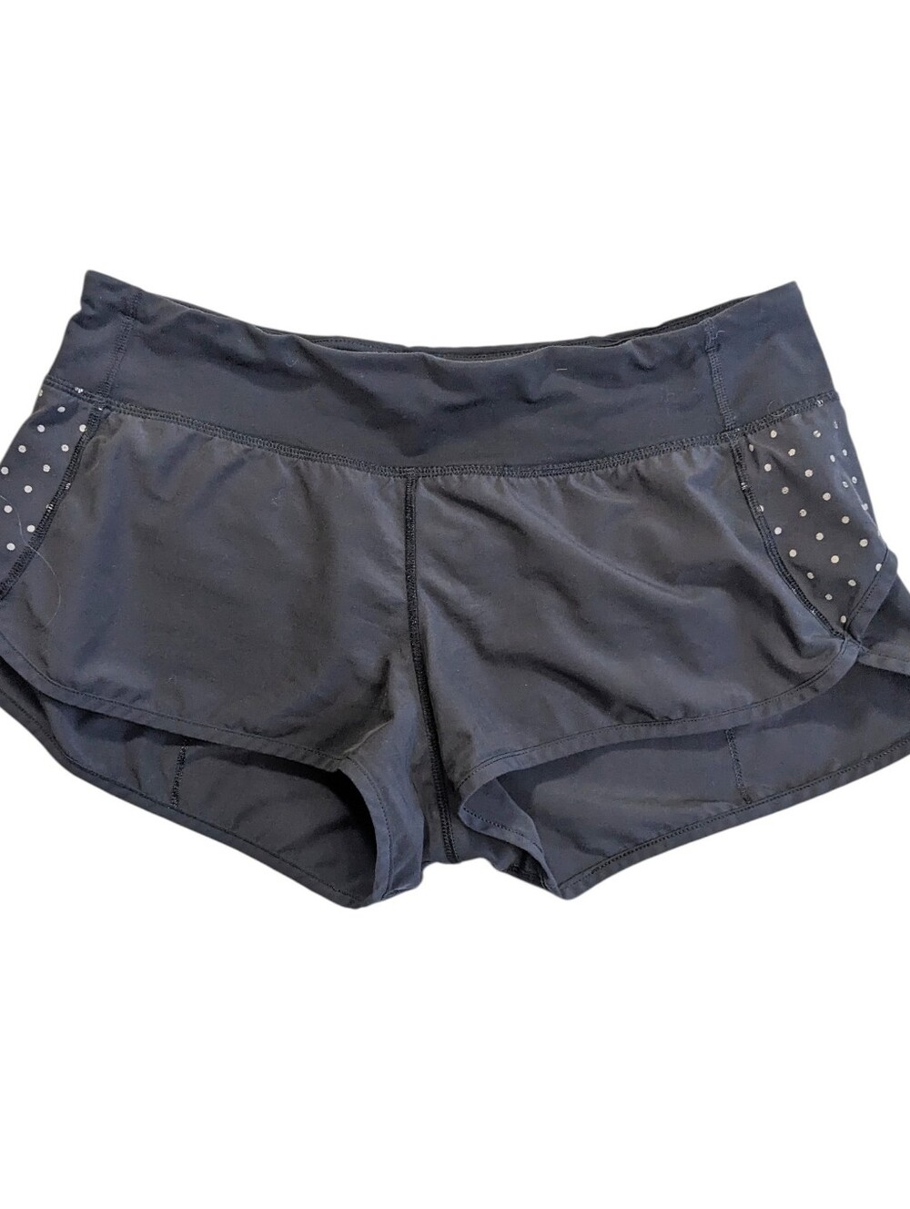 Lululemon Women's Black Speed Shorts  Reflective Dots Athletic Jogging Size 8
